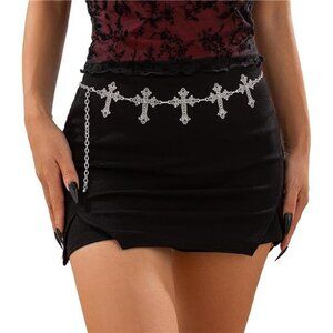 Silver Cross Waist Chain | Sexy Star Belly Chain | Beach Bikini Body Jewelry